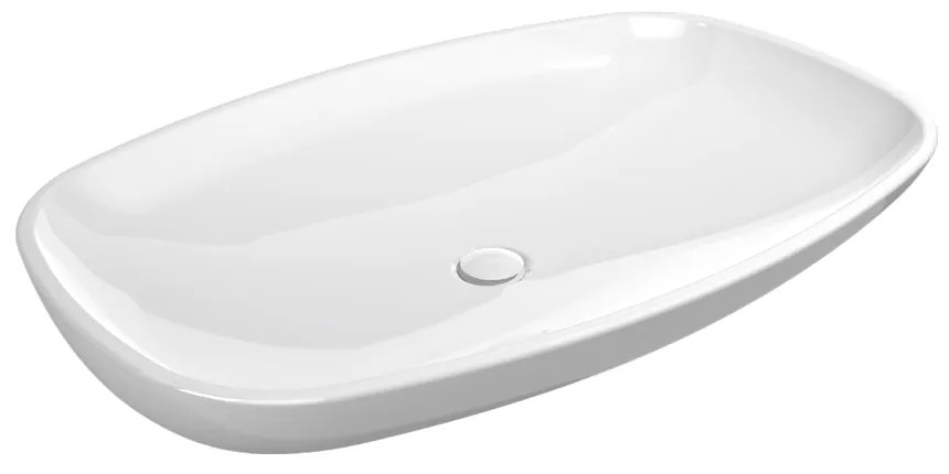 Flaminia NUDA 85 lavabo da appoggio o sospeso senza troppopieno in ceramica bianco