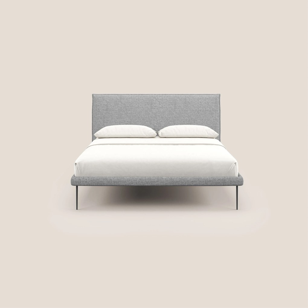 Theo letto imbottito moderno sfoderabile con piedi alti in metallo in tessuto impermeabile T10
