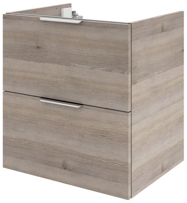 Mobile da bagno sotto lavabo SENSEA Neo grigio lucido L 60 x H 64 x P 48 cm 2 cassetti, lavabo non incluso