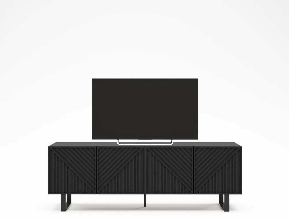 Tavolo TV nero 161x55x35 cm Peta - Marckeric