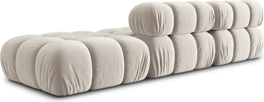 Divano componibile beige con rivestimento in velluto 282 cm Bellis – Micadoni