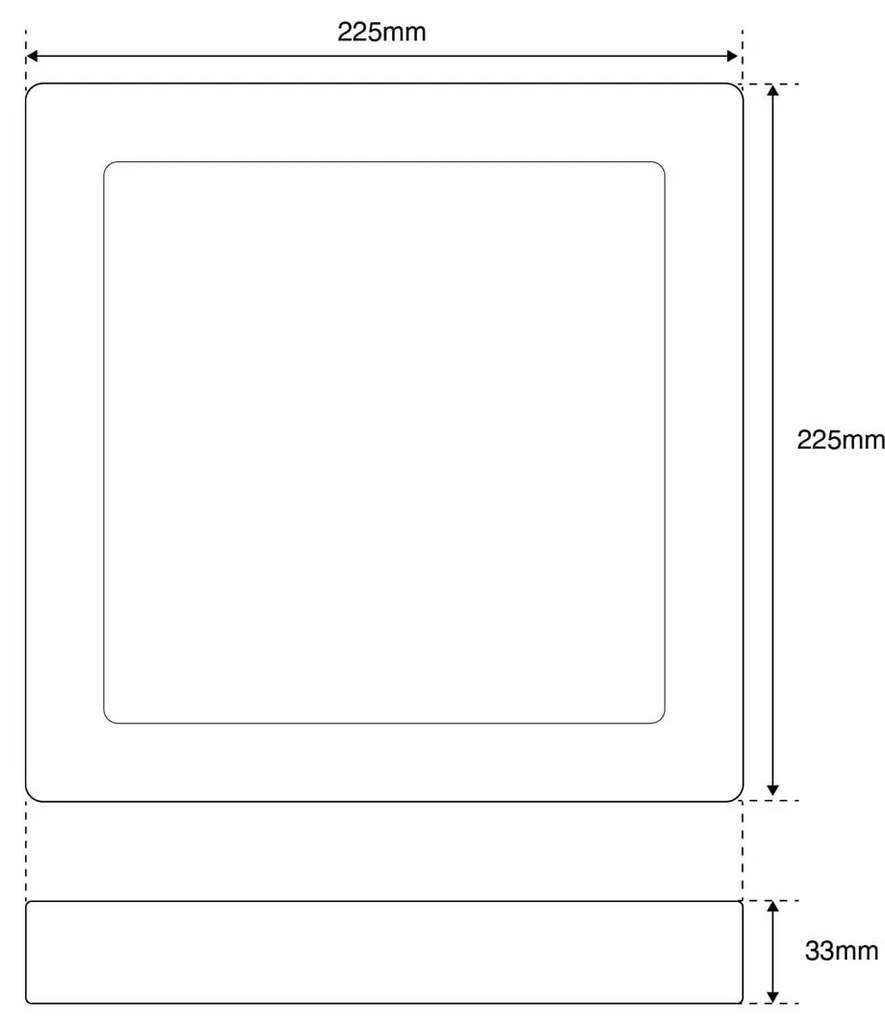 Plafoniera LED Quadrata 20W 2.000lm 225x225mm Osram chip LED