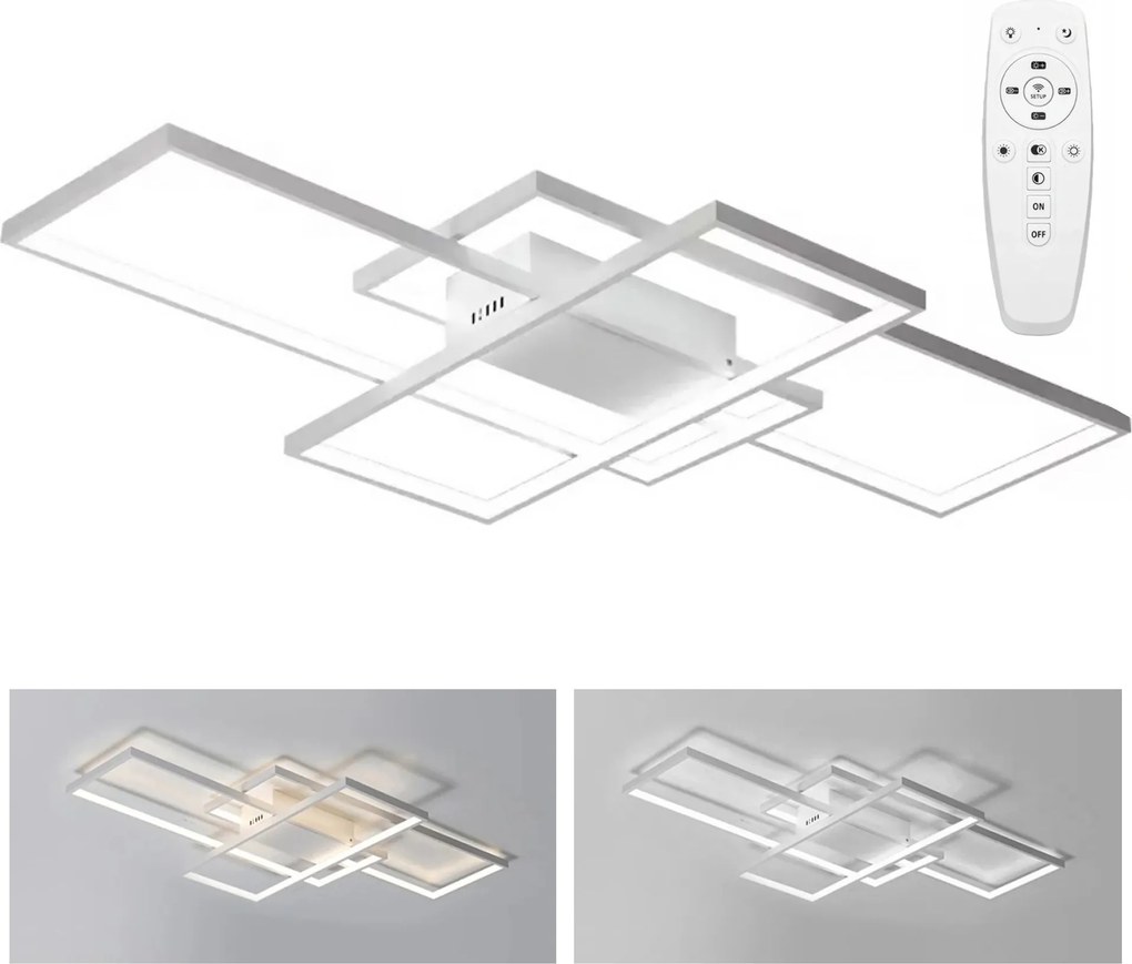 Plafoniera moderna a led + TELECOMANDO APP660 Bianco