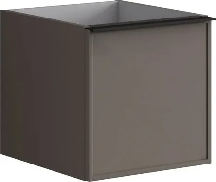 Cassettiera Pixel con 2 cassetti (1 interno) frontale Frame  laccato opaco grigio carbone e maniglia alluminio nero opaco L.40 H.40 P.45,5 cm.