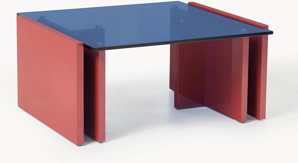 Tavolino da salotto con piano in vetro Elam