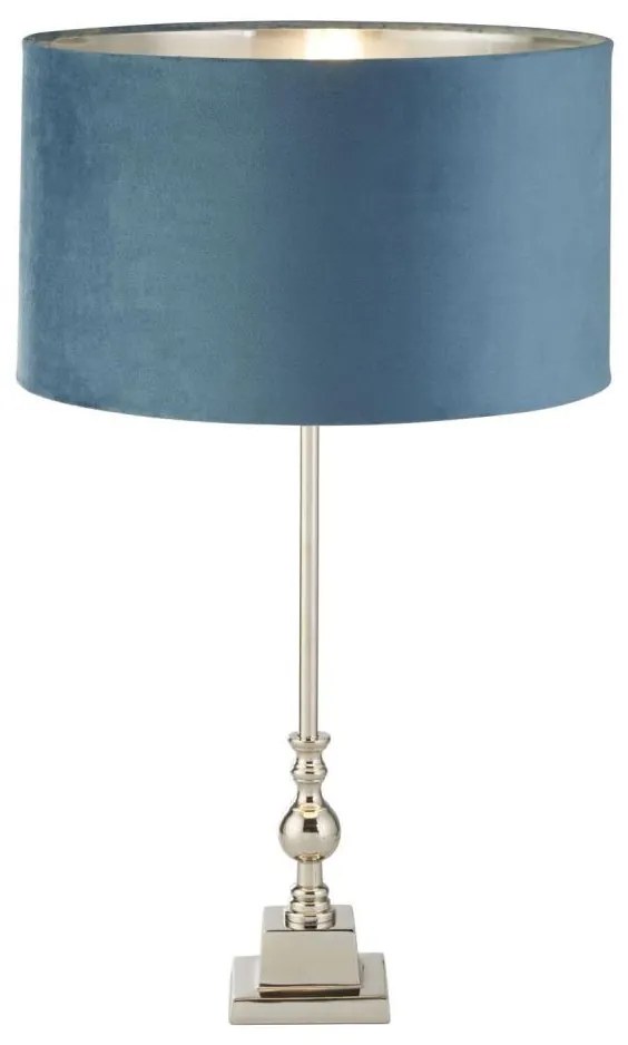Searchlight EU81214TE - Lampada da tavolo WHITBY 1xE27/10W/230V blu/cromo