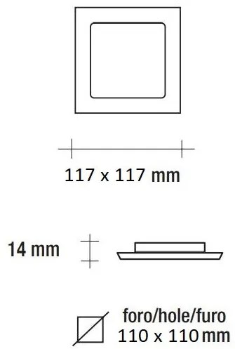 BLAIR pannello led quadro bianco varie potenze e dimensioni