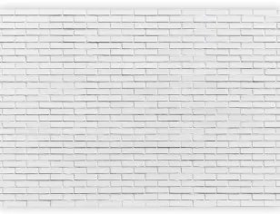 Carta da parati - Snow Brick - Pattern Imitating a Brick Wall in White Premium 250x175