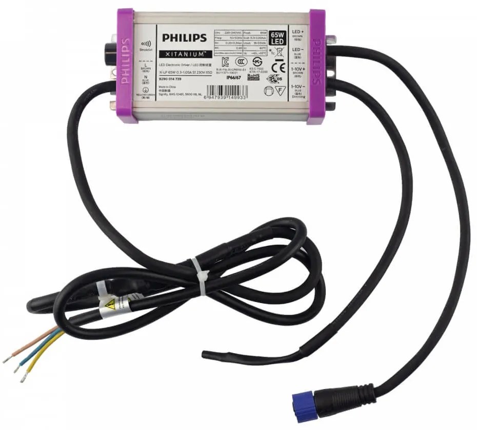 Modulo LED 65W, IP66, 150lm/W, Dimmerabile 1-10V, Programmabile driver Philips Colore  Bianco Naturale 4.000K