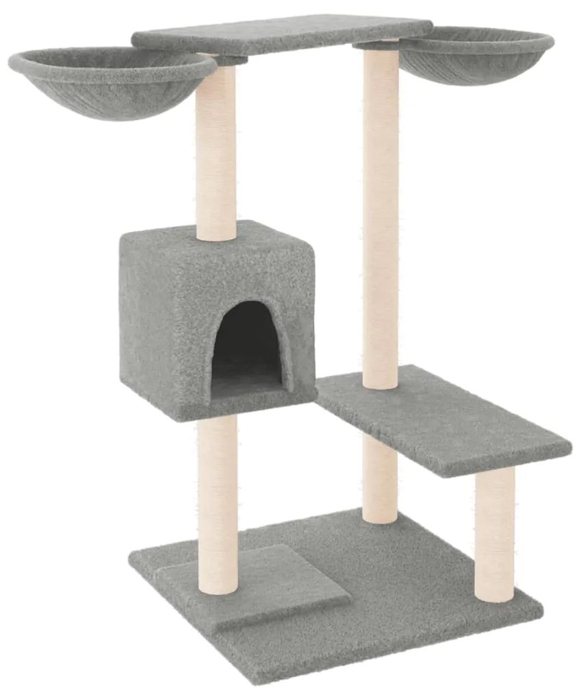 Albero per gatti con tiragraffi grigio chiaro 82 cm