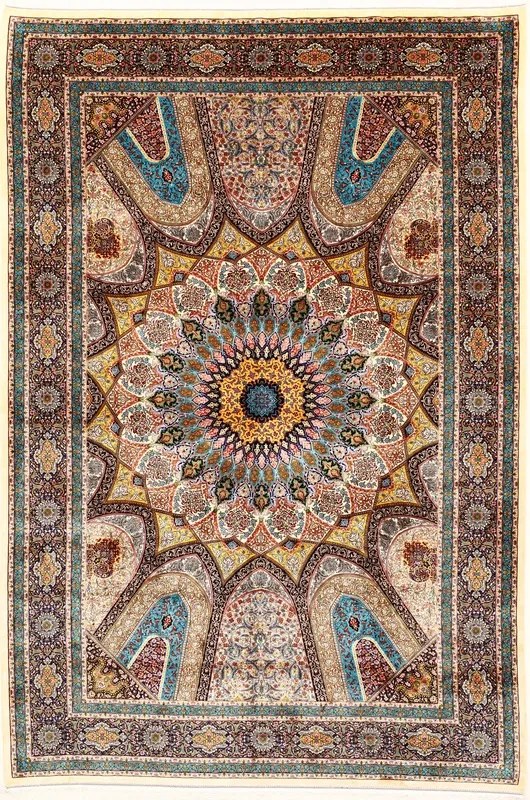 Ghom Tappeto persiano 300 x 200 Beige (Iran) Macchina