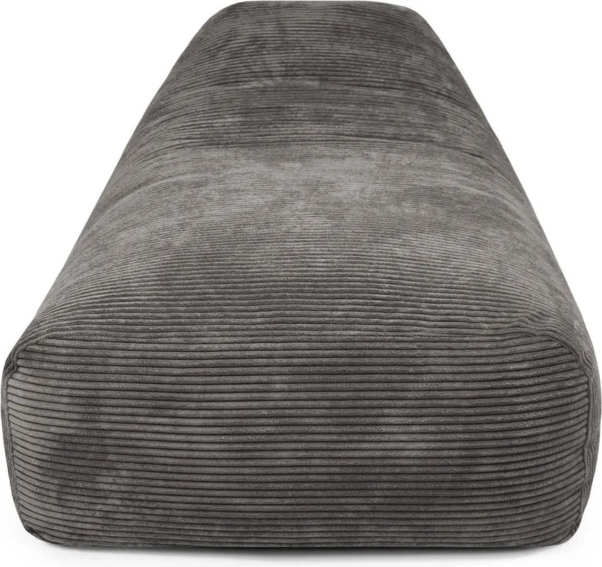 Puof a sacco grigio chiaro con rivestimento in velluto a coste Snug Long 140 – SLOWDOWN