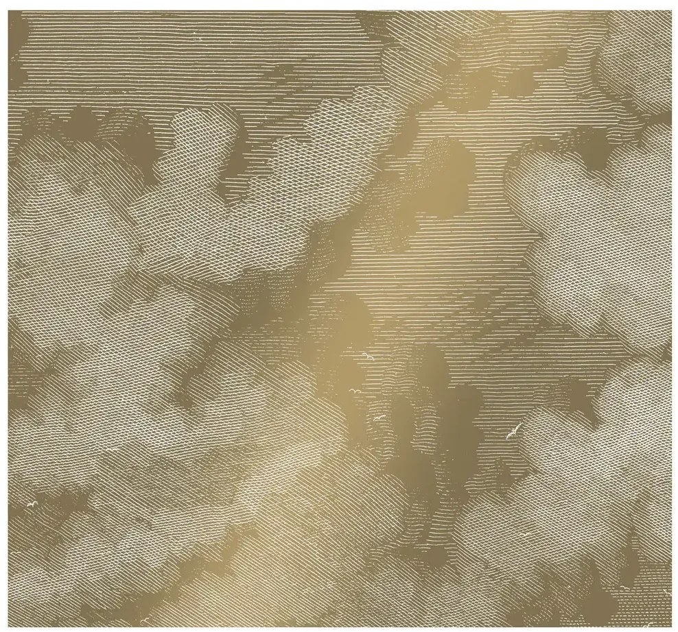 KEK Amsterdam Wandbild Engraved Clouds Gold 2 - L