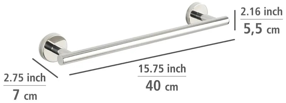 Porta asciugamani a parete in acciaio inox in argento lucido Bosio - Wenko