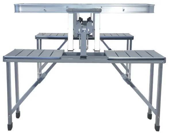 Tavolo da campeggio pieghevole con chairs bianco/cromo