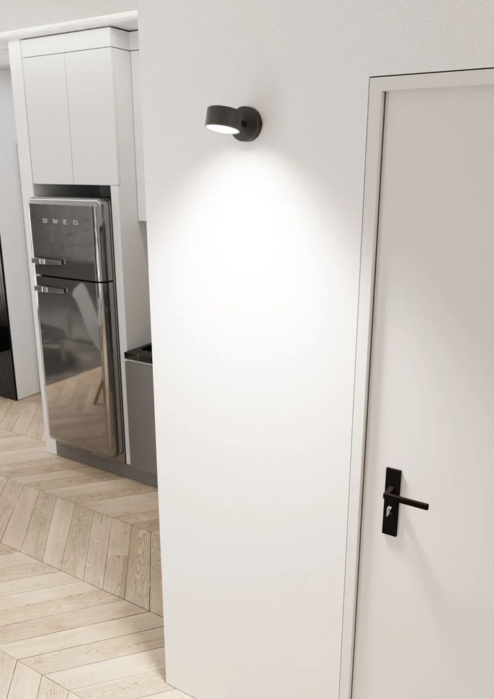 Applique Minimal Hermes Acciaio Nero 1 Luce Gx53 Ip20