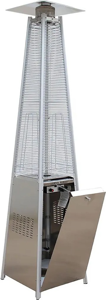 Stufa a Fungo a Gas Max 13kW Fiamma Viva Verticale 52x52x227 cm Pyramid Acciaio...