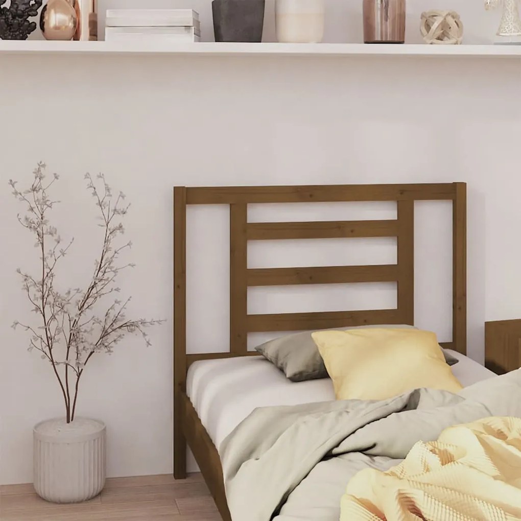 Testiera Per Letto Ambra 96x4x100 Cm İn Legno Massello Di Pino /