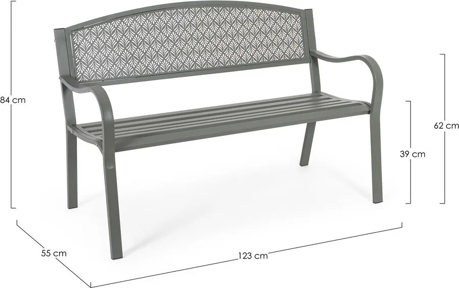 Panca da giardino color kaki in metallo Lizette – Bizzotto