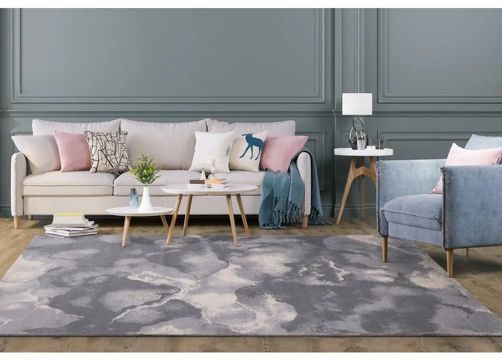 Tappeto in lana grigio 160x240 cm Cirrus - Agnella