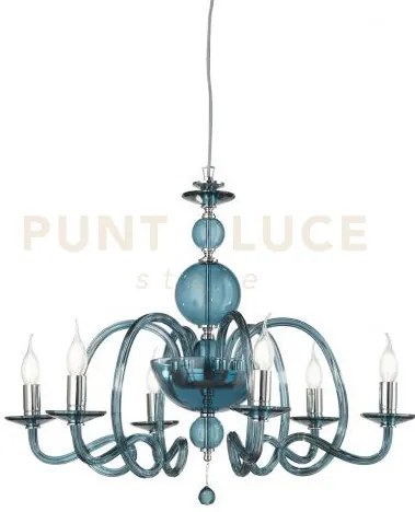 Lampadario vivaldi 6 luci ottanio cromo attacco e14 d.75cm