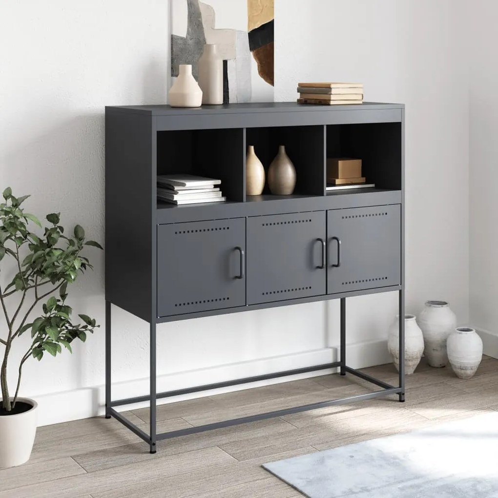 Credenza antracite 100,5x39x107 cm in acciaio