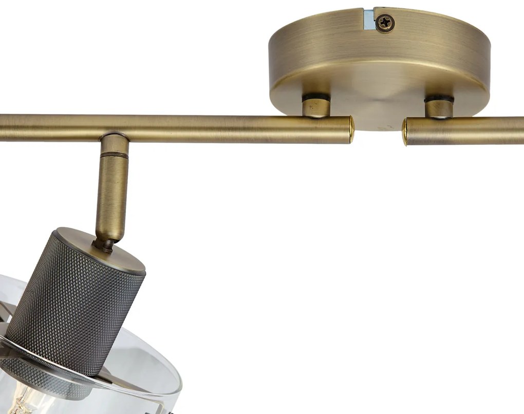 Faretto da soffitto di design bronzo con vetro trasparente 4 luci - Domo