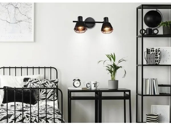 Faretto da parete NERIA 2xE14/40W/230V nero/rame