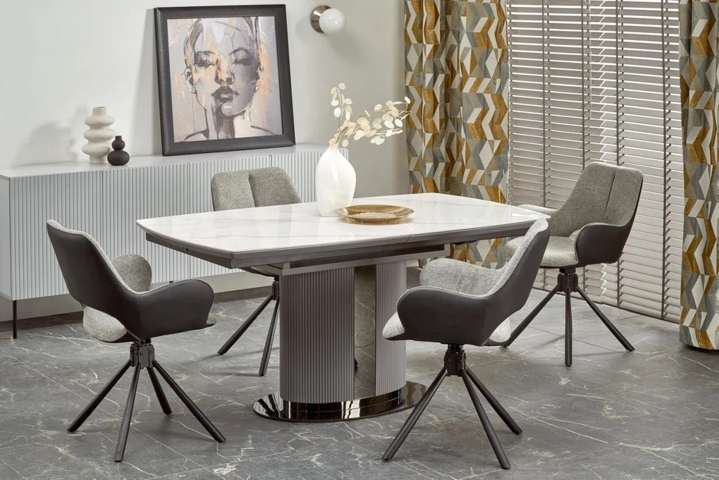 Set Dancan L160-220 cm tavolo allungabile + 4 sedie K494 grigio