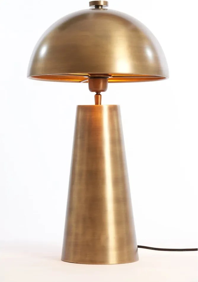Lampada da tavolo color bronzo con paralume in metallo (altezza totale 52 cm) Dita – Light &amp; Living
