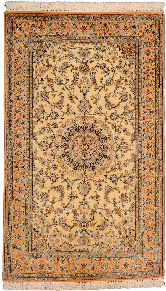 Cashmere Silk Tappeto 80 x 130 Beige (Indian) Annodato A Mano