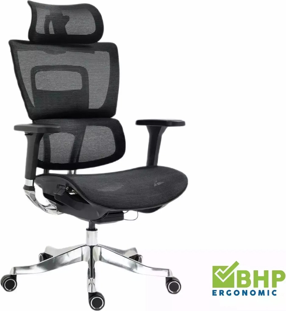 Sedia da ufficio Winner Lux ergonomica nera – 64x51x114 cm