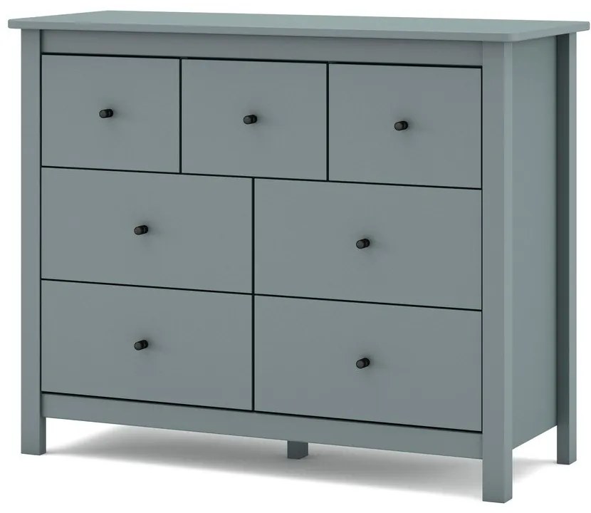 Cassettiera verde polveroso in pino massiccio 110x80x40 cm Misti – Marckeric