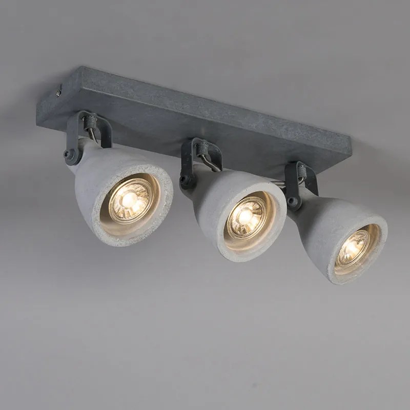 Faretto industriale grigio cemento 3 luci - Creto