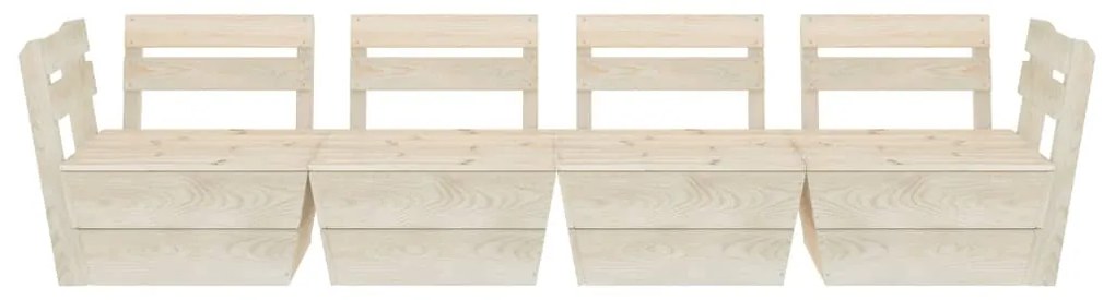 Divano da giardino a 4 posti su pallet legno abete impregnato