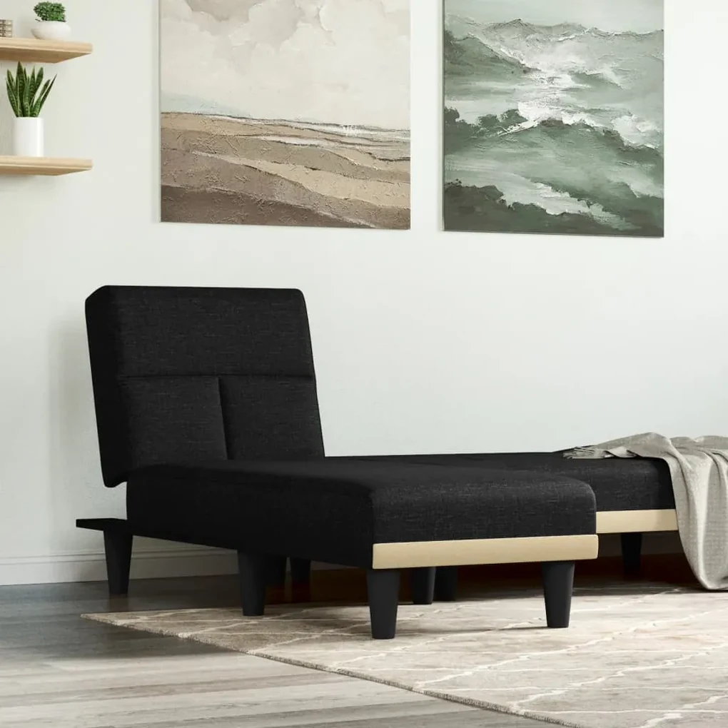 Chaise longue in tessuto nero