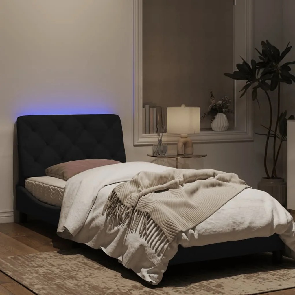 Giroletto con luci led nero 90x190 cm in velluto