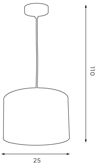 Lampadario a sospensione con filo ARDEN 1xE27/60W/230V diametro 25 cm bianco