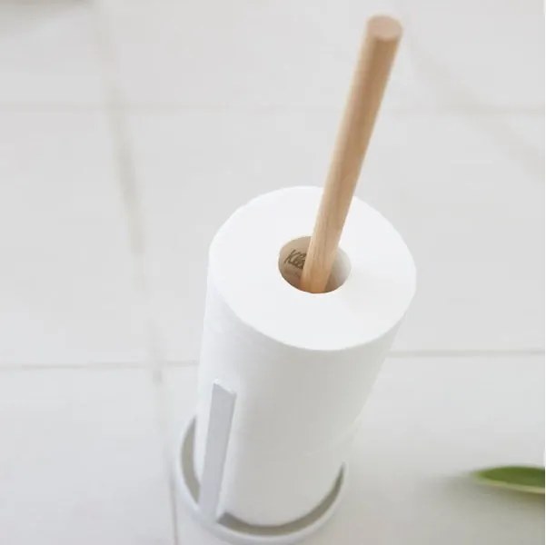 Portarotolo bianco con dettaglio in faggio Tosca - YAMAZAKI