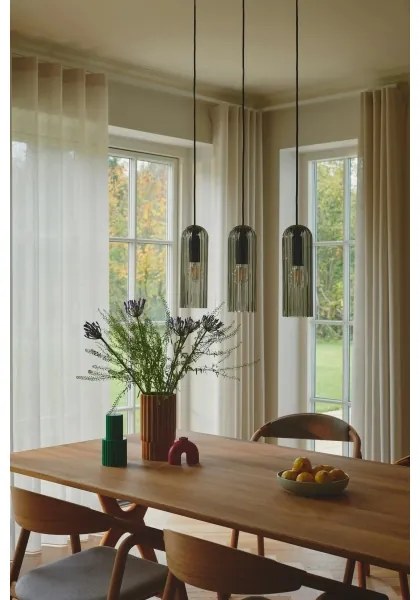 Nordlux - Lampadario a sospensione su cavo MIELLA 3xE27/25W/230V nero/fumé