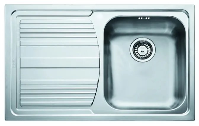 Lavello integrato 1 vasca in inox argento FRANKE Logica Line L 50 x L 79 cm, sgocciolatoio a sinistra