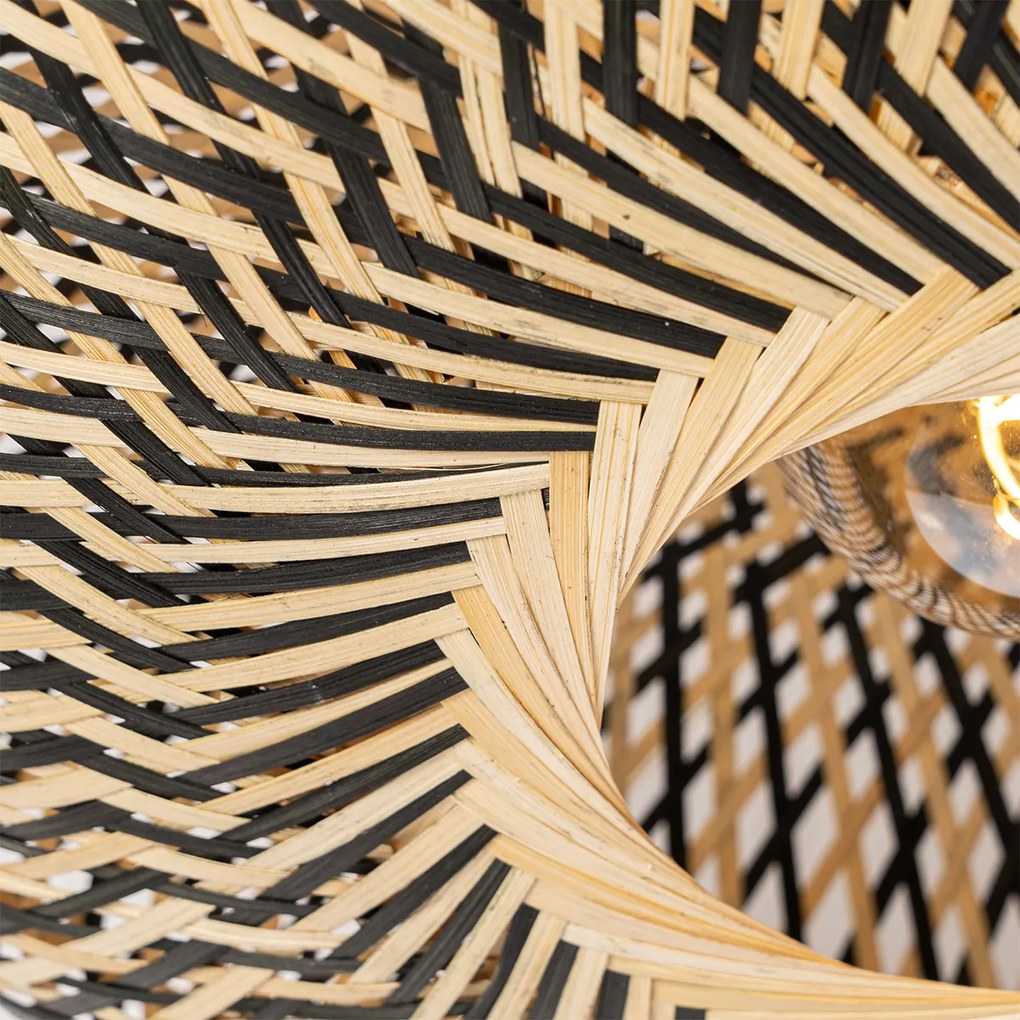 Plafoniera orientale in bambù nero 50 cm - Ostrava