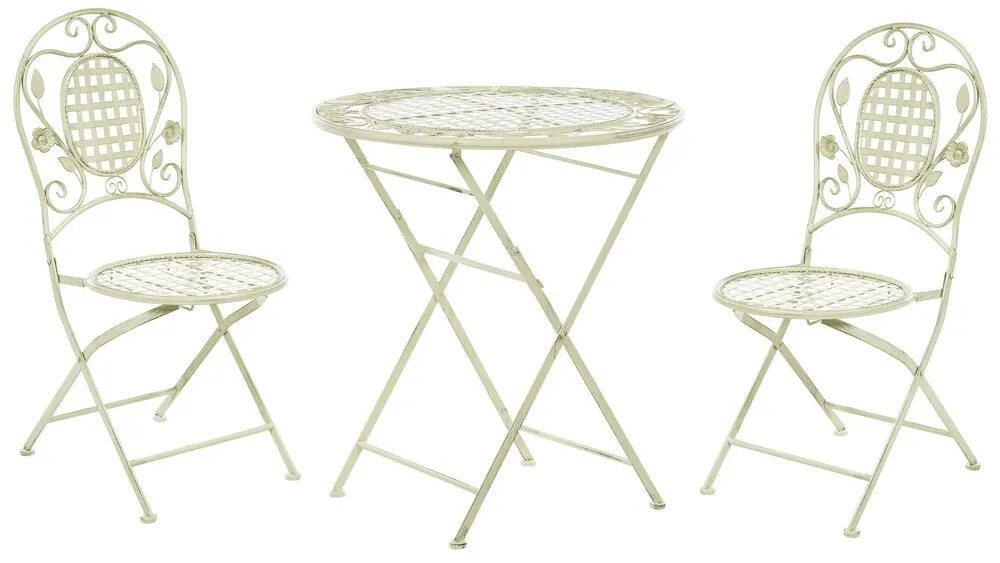 Set da balcone bistro in metallo verde chiaro BIVIO Beliani