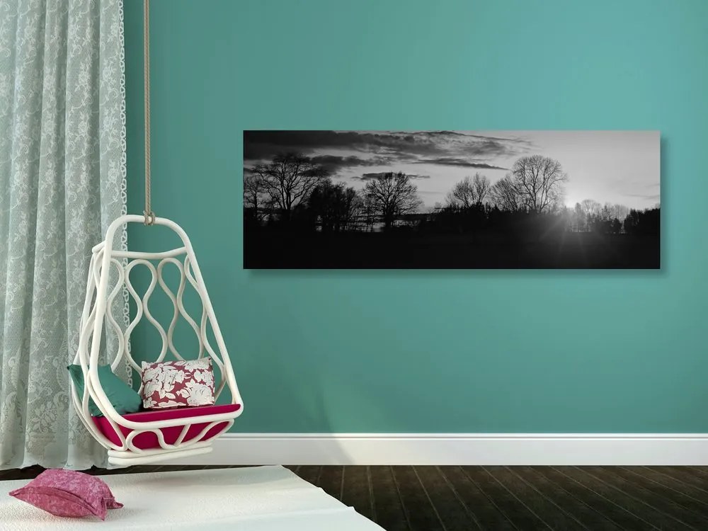 Stampa su tela – Splendido tramonto in bianco e nero