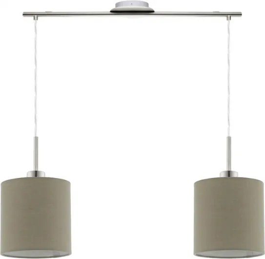 Eglo - Lampadario LED a sospensione TUNJA 2xE27/60W/230V tortora