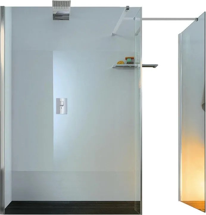 Box doccia walk-in Wens, vetro 6 mm, H 200 cm, profilo cromo