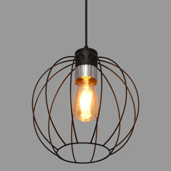 Lampadario a sospensione con filo STARLIGHT 1xE27/15W/230V nero/argento