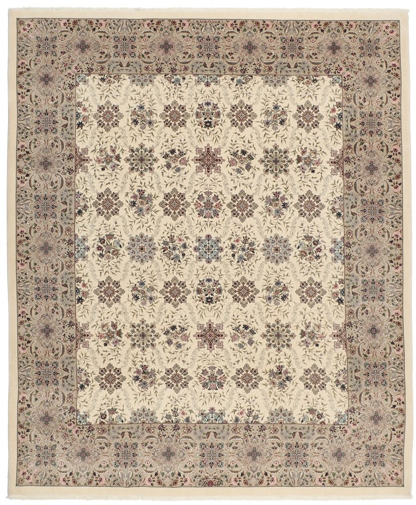 Isfahan Tappeto 250 x 300 (Iran) Annodato A Mano
