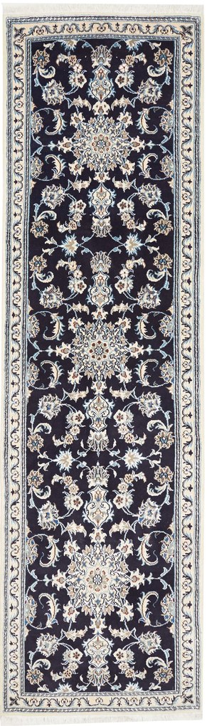 Nain Tappeto persiano 80x290 Blu (Iran) Annodato A Mano