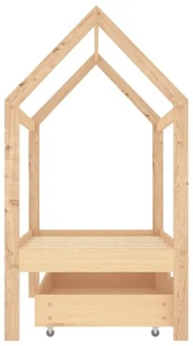 Giroletto per Bambini con Cassetto in Pino Massello 70x140 cm